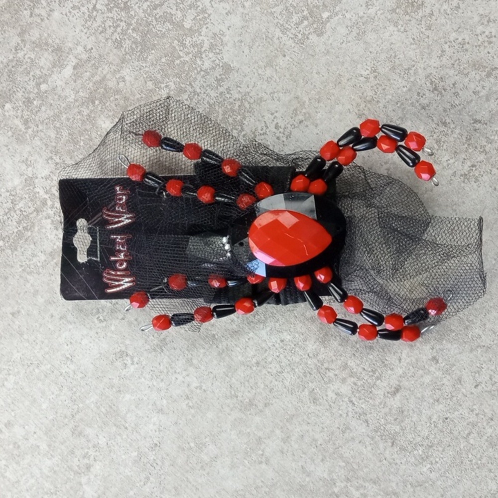 Halloween Beaded Spider Hair Accessory